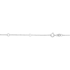 10K White Gold .9mm Diamond Cut Double Extendable Bead Chain with Spring Ring Clasp. Total length 18 with jump ring at 16 and 17.