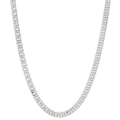 Sterling Silver 6.7mm 22 Flat Miami Cuban Chain Necklace with Lobster Clasp. Item is rhodium plated.