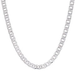 Sterling Silver 7.8mm 8.5 Flat Miami Cuban Chain Bracelet with Lobster Clasp. Item is rhodium plated.