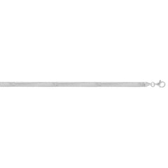 Sterling Silver 16 4.2mm Oval Snake Chain Necklace with Lobster Clasp. Item is rhodium plated.