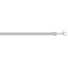 Sterling Silver 20 6.4mm Oval Snake Chain Necklace with Lobster Clasp. Item is rhodium plated.