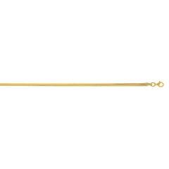 Sterling Silver (Yellow Gold Plated) 16 2.6mm Oval Snake Chain Necklace with Lobster Clasp.