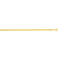 Sterling Silver (Yellow Gold Plated) 18 3.3mm Oval Snake Chain Necklace with Lobster Clasp.