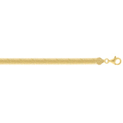 Sterling Silver (Yellow Gold Plated) 16 6.4mm Oval Snake Chain Necklace with Lobster Clasp.