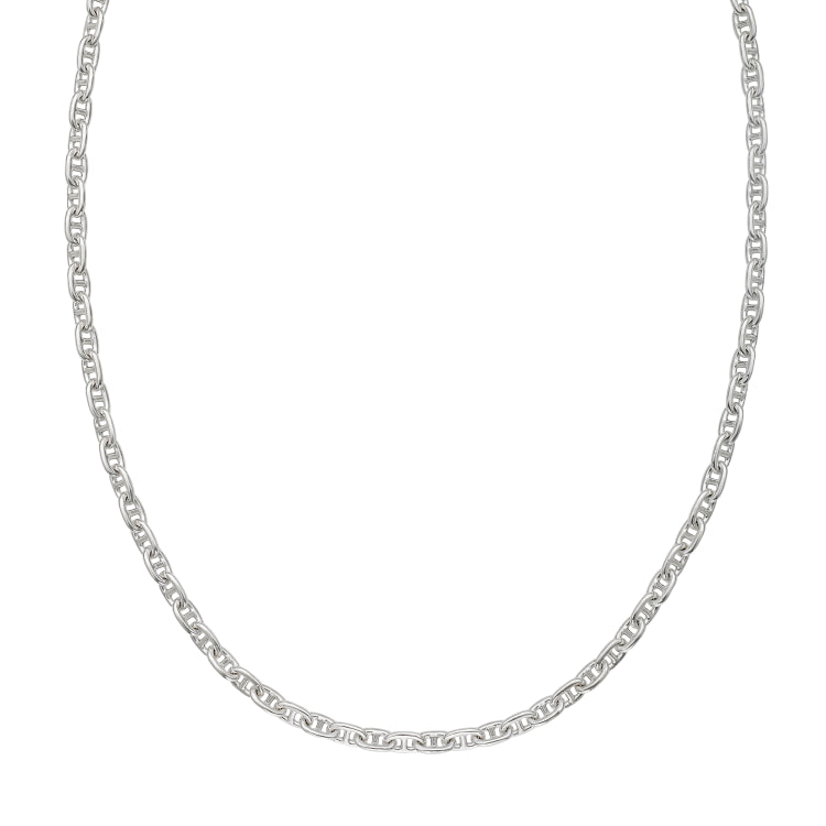 Sterling Silver 24 5.5mm Anchor Chain with Lobster Clasp. Item is rhodium plated.