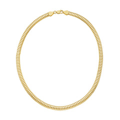 14K Yellow Gold 6.5mm 20 Polished Lite Oval Snake Chain Necklace with Lobster Clasp
