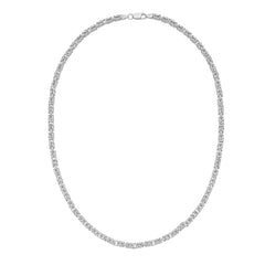 Sterling Silver 24 4.2mm Lite Square Byzantine Chain with Lobster Clasp