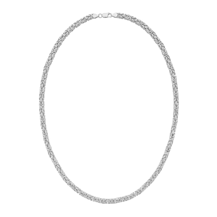 Sterling Silver 22 4.8mm Lite Square Byzantine Necklace with Lobster Clasp