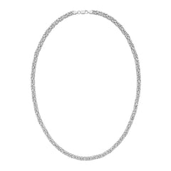 Sterling Silver 24 4.8mm Lite Square Byzantine Chain with Lobster Clasp