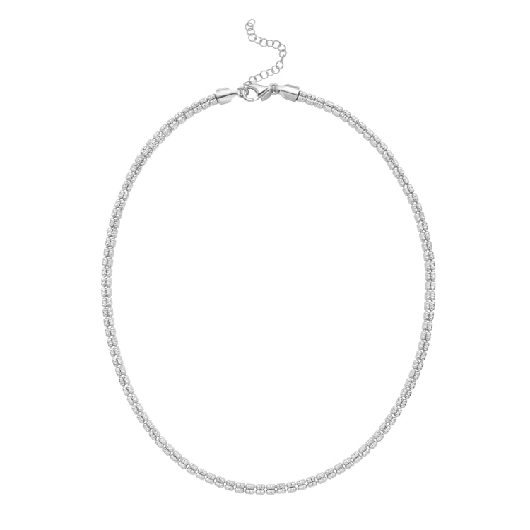 Sterling Silver 24 Fancy Ice Chain with Pear Shaped Lobster Clasp