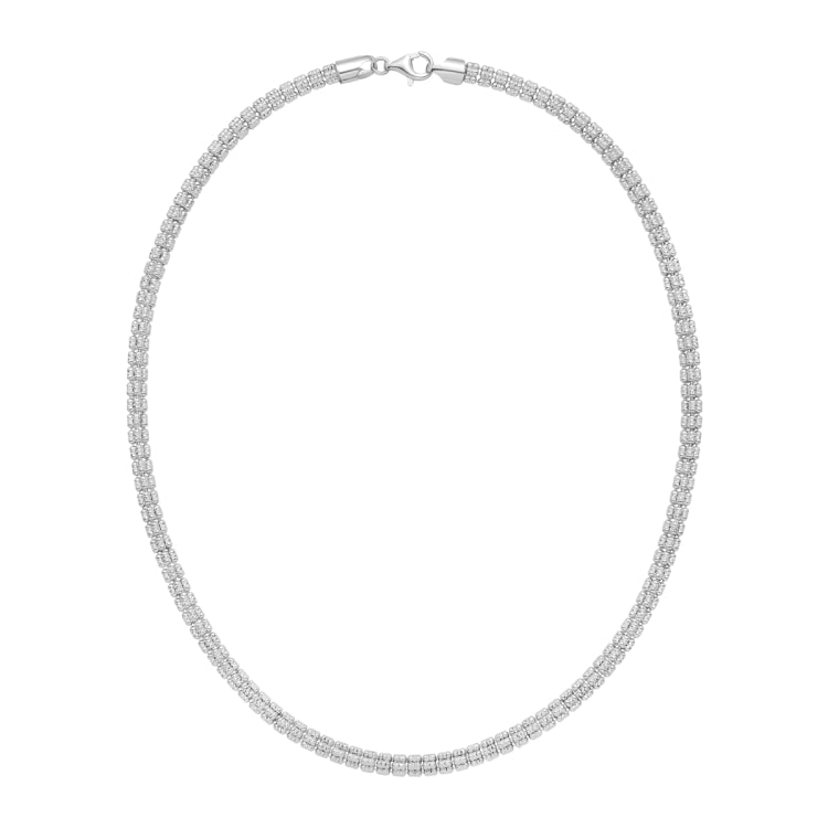 Sterling Silver 20 Fancy Ice Chain with Pear Shaped Lobster Clasp