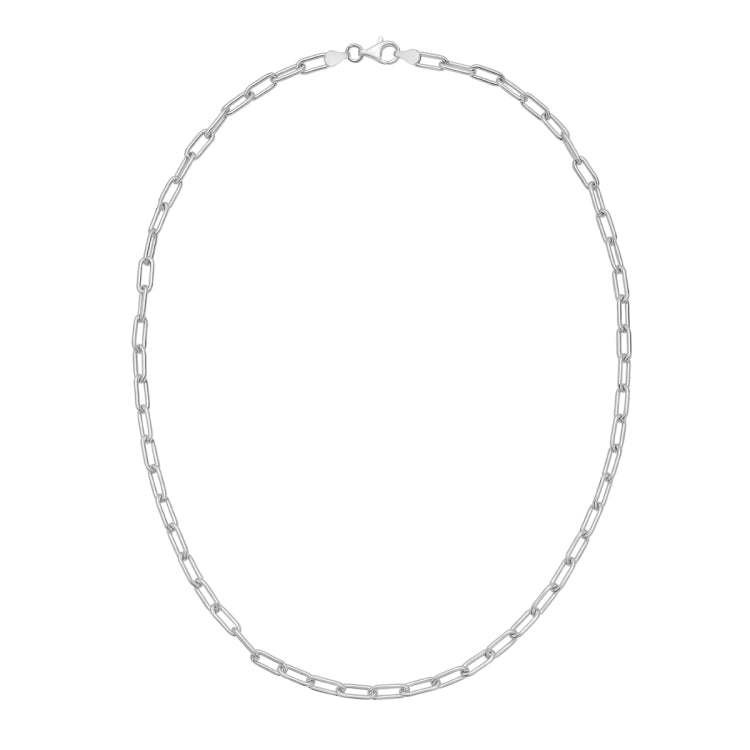 Sterling Silver 20 4.1mm Round Link Paperclip Chain with Lobster Clasp