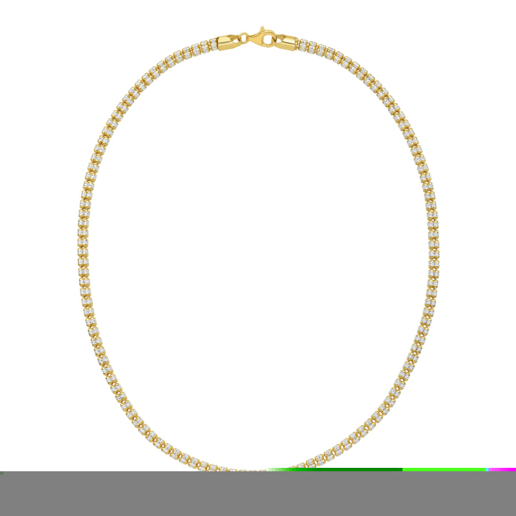 Silver with Gold Plating 16 Fancy Ice Chain with Pear Shaped Lobster Clasp