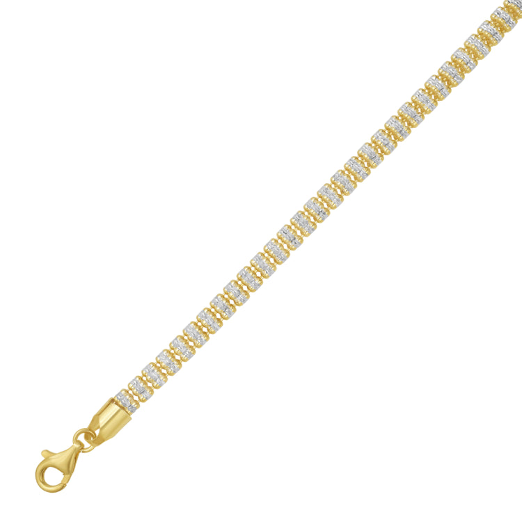 Silver with Gold Plating 20 Fancy Ice Chain with Pear Shaped Lobster Clasp