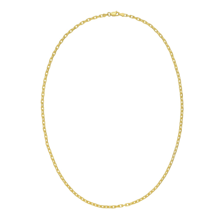 Silver with Gold Plating 18 2.8mm French Cable Chain with Lobster Clasp