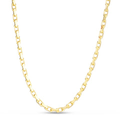 Silver with Gold Plating 20 3.4mm French Cable Chain with Lobster Clasp