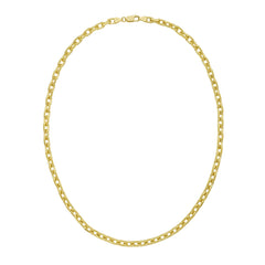 Silver with Gold Plating 22 5mm French Cable Chain with Lobster Clasp