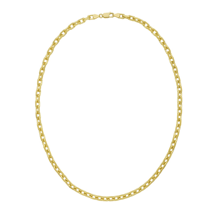 Silver with Gold Plating 24 5mm French Cable Chain with Lobster Clasp