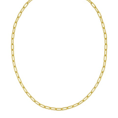 Silver with Gold Plating 7 5.2mm Round Link Paperclip Chain with Lobster Clasp