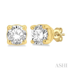 1/4 Ctw Round Cut Diamond Stud Earrings in 14K Yellow Gold