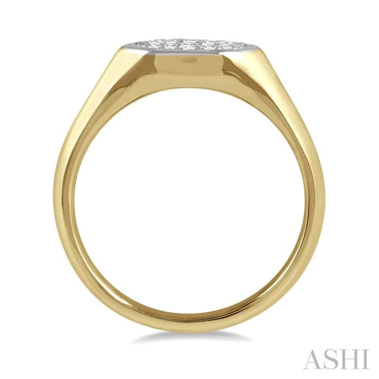 1/5 Ctw Marquise Shape Lovebright Round Cut Diamond Ring in 14K Yellow and White Gold