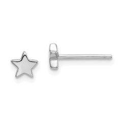 14k White Gold Polished Small Star Post Earrings