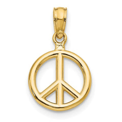 14K Polished 3-D Peace Symbol Pendant