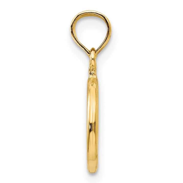 14K Polished 3-D Peace Symbol Pendant