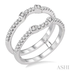 3/8 Ctw Round Cut Diamond Insert Ring in 14K White Gold