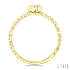 1/6 Ctw Ball Bead East-West Bezel Set Pear Cut Diamond Bead Bijoux Stackable Petite Fashion Ring in 14K Yellow Gold