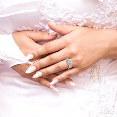 5/8 Ctw Diamond Wedding Set with 1/2 Ctw Round Cut Engagement Ring and 1/6 Ctw Wedding Band in 14K White Gold