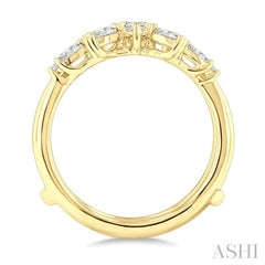 1/2 Ctw Pear, Marquise and Round Cut Diamond Insert Ring in 14K Yellow Gold