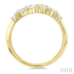 1 1/4 Ctw Mixed Diamond Cut Fashion Wide Band in 14K Yellow Gold