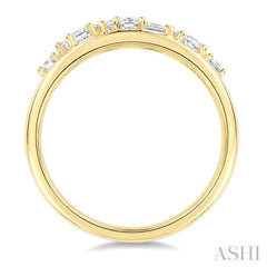 3/4 Ctw Mixed Diamond Cut Fashion Band in 14K Yellow Gold