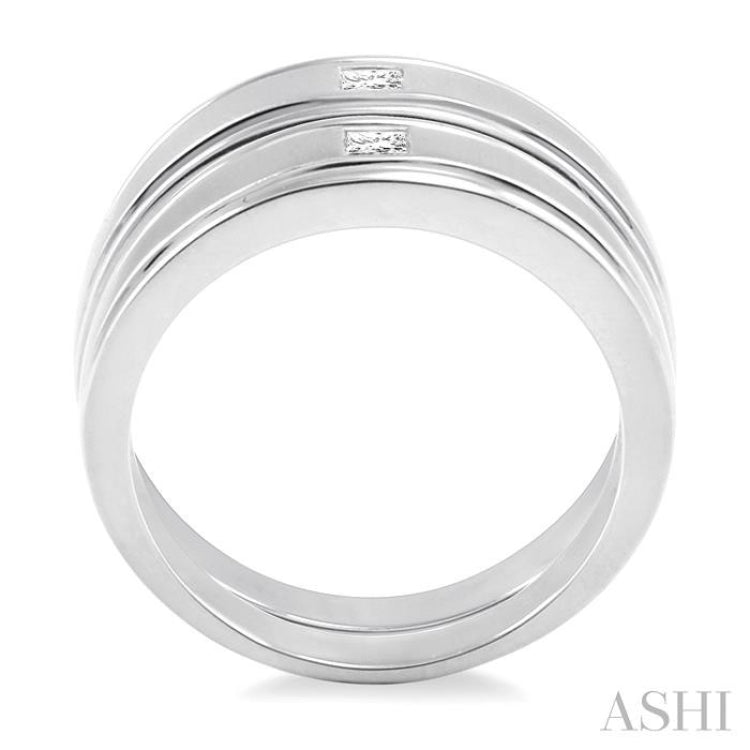 1/6 Ctw Princess Cut Diamond Duos Ring Set in 14K White Gold
