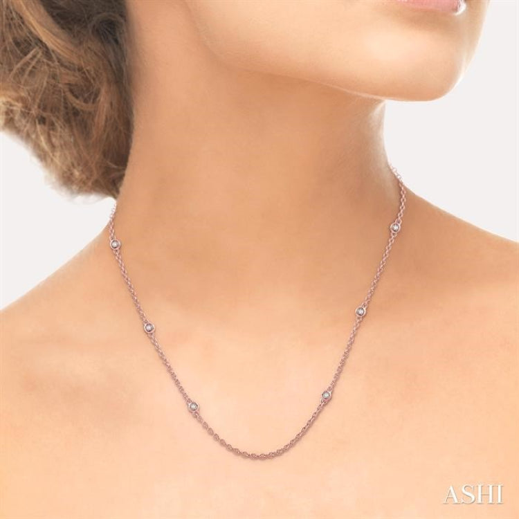 1/5 Ctw Round Cut Diamond Fashion Necklace in 14K Rose Gold