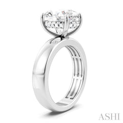 1/10 Ctw Oval Shape Round Cut Diamond Semi-Mount Engagement Ring in 14K White Gold