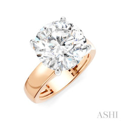 1/8 Ctw Round Shape Round Cut Diamond Semi-Mount Engagement Ring in 14K Rose and White Gold