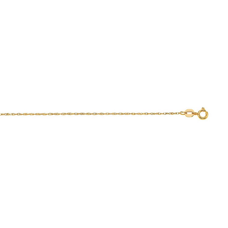 14K Gold .8mm Machine Rope Chain (Carded) 