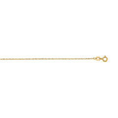 14K Gold .8mm Machine Rope Chain (Carded) 