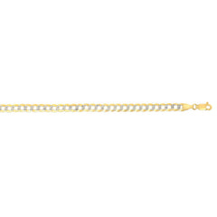 14K Gold 3.6mm White Pave Curb Chain 