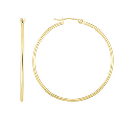 14K Gold 1.5x40mm Hoops