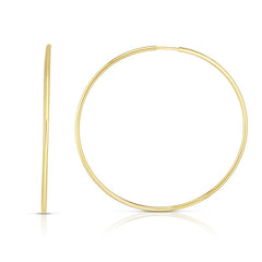 14K Gold 1.2x35mm Polsihed Endless Hoops