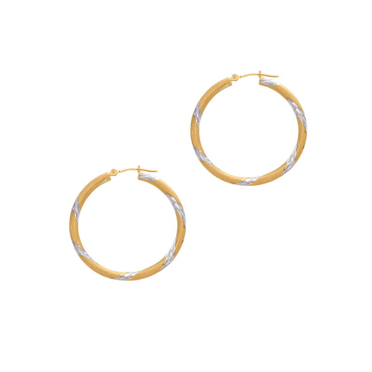 14K Gold 3x30mm Hoop Earring