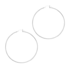 Silver 2x60mm Hoop Earring