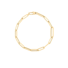 DESIGNER GOLD ALTERNATING SIZE PAPERCLIP LINK BRACLET
