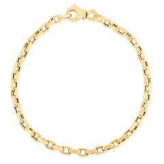 DESIGNER GOLD FINE GAUGE SQUARE LINK BRACELET