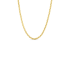 DESIGNER GOLD FINE GAUGE SQUARE LINK 17 INCH CHAIN NECKLACE