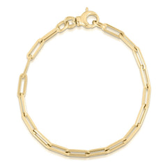 DESIGNER GOLD LONG THIN PAPERCLIP LINK CHAIN BRACELET