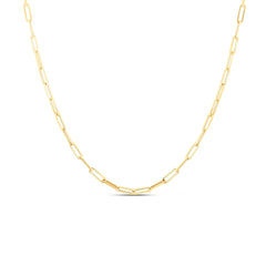 DESIGNER GOLD LONG THIN PAPERCLIP LINK 33 INCH CHAIN